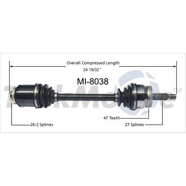 Surtrack Axle Cv Axle Shaft, Mi-8038 MI-8038 - main
